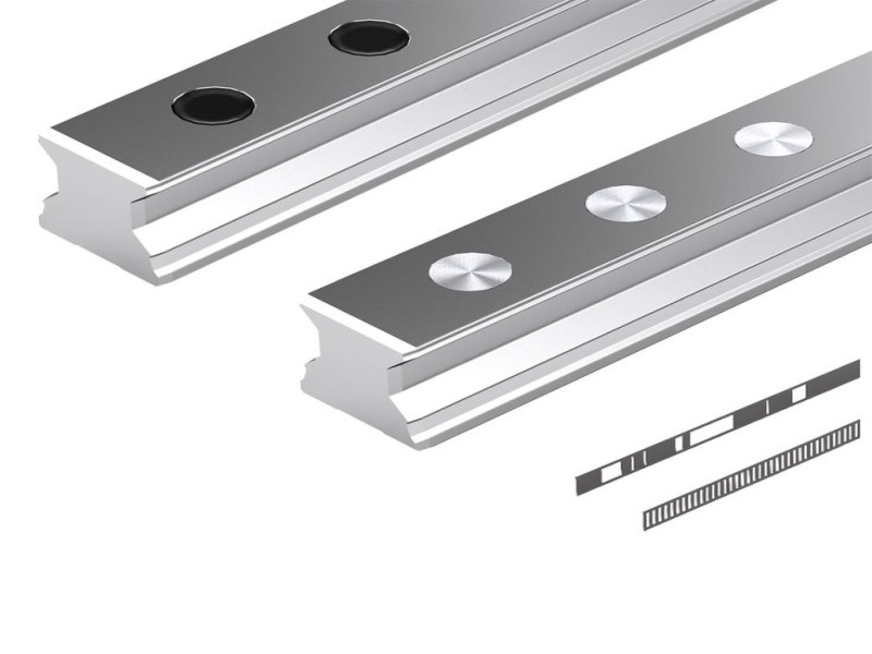 Roller Guide Rails SNS with plastic or steel mounting hole plugs